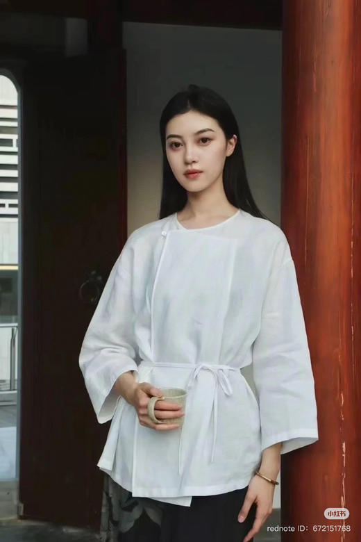 625-3 独家圆正 小禾 苎麻中式衬衫 阔腿裤 167/134腰围77穿38码 商品图11