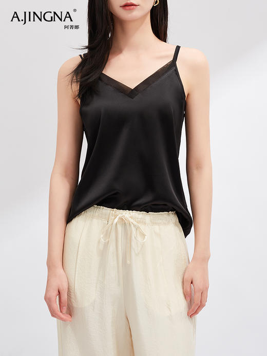 【极简美学】阿菁娜奢柔真丝经典百搭桑蚕丝吊带F30X202055 商品图0