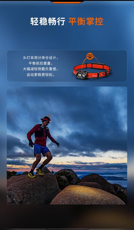 Fenix菲尼克斯HP12R-T超长续航310小时可充电强光头戴式钓鱼越野跑头灯 商品图3