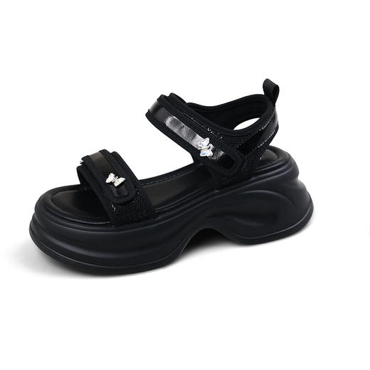 Safiya/索菲娅2025时尚蝴蝶钻扣魔术贴休闲运动厚底增高凉鞋SFD2115374 商品图2