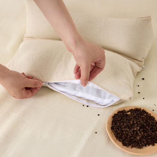 自然醒棉麻三角桥荞麦二合一组合枕芯护颈牵引枕草本多功能枕可拆洗XK 商品图13