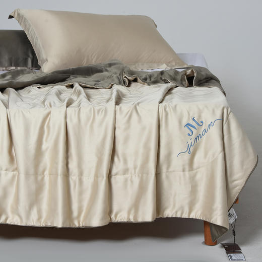 冰淇淋速凉被竹纤维凉感刺绣夏被双拼色裸感夏凉被 商品图7