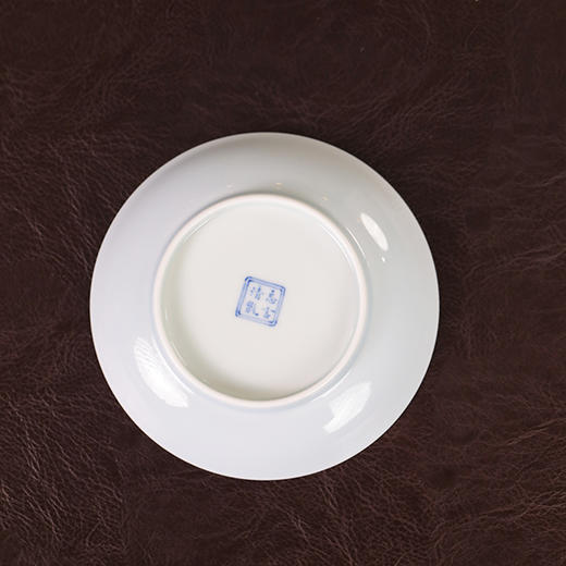 【忘言】天蓝釉青花寿字小壶承 曰何茶器 商品图4