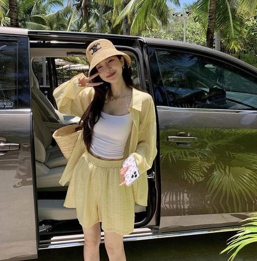 莱赛尔天丝衬衫短裤套装，薄如蝉翼，高级优雅，轻盈舒适 商品图7