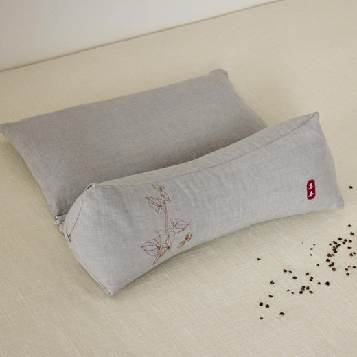 自然醒棉麻三角桥荞麦二合一组合枕芯护颈牵引枕草本多功能枕可拆洗XK 商品图8