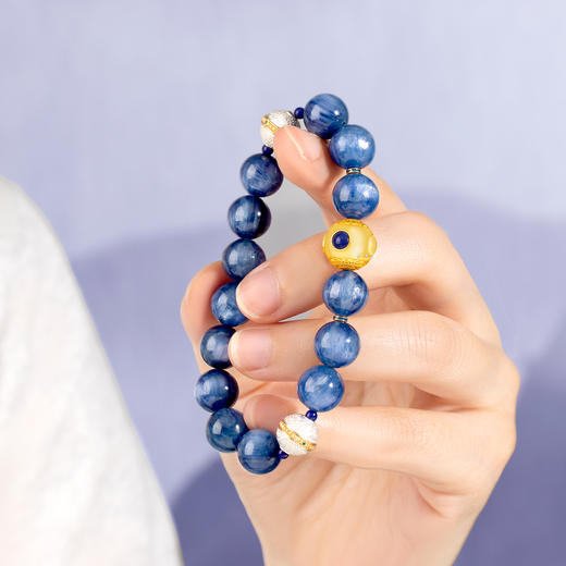 五行“喜水”系列 晶玉良缘 蓝晶石手链串 商品图2