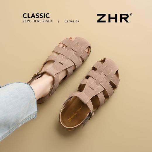 ZHR则则平底镂空透气罗马凉鞋女夏季新款复古外出凉拖编织猪笼鞋 商品图9