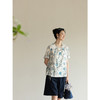 牧衣游原创 印花纯棉短外套夏新款轻薄斜襟系带新中式开衫 水清照 商品缩略图3
