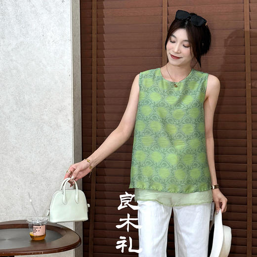 【部分现货】良木礼印花无袖小衫（2650） 商品图2
