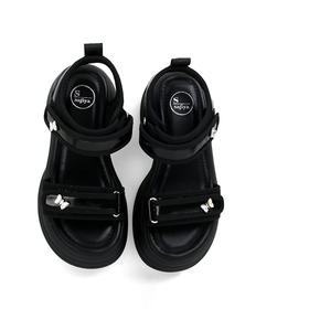 Safiya/索菲娅2025时尚蝴蝶钻扣魔术贴休闲运动厚底增高凉鞋SFD2115374