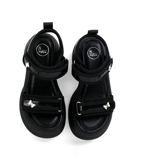 Safiya/索菲娅2025时尚蝴蝶钻扣魔术贴休闲运动厚底增高凉鞋SFD2115374 商品图0