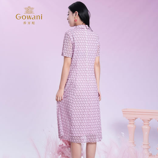 乔万尼新品都市时尚风X型收腰衬衫式连衣裙ED2E539 商品图4