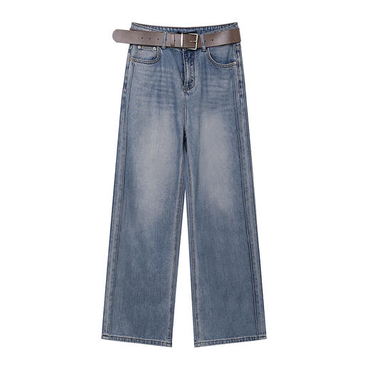 NEELLY纳俪商场同款夏季新款经典休闲直筒裤女百搭水洗个性长裤N25071H01150 商品图3