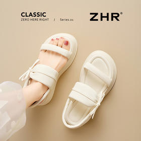 ZHR厚底凉鞋女2025蝴蝶结新品夏外穿沙滩一字拖仙女风配裙子凉拖