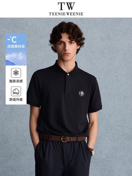 TeenieWeenie小熊男装质感简约通勤休闲基础Polo衫TNHW2524B3K 商品图0