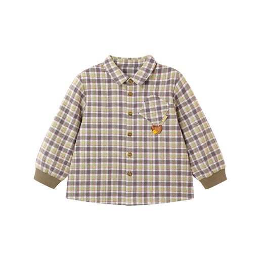 【商场同款】英氏儿童衬衫春秋休闲复古男童长袖衬衫纯棉格子衫 商品图4