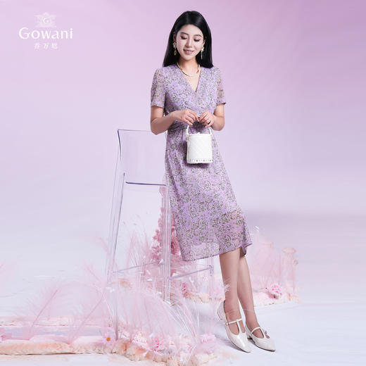 乔万尼新品夏日法式茶歇风碎花连衣裙ED2E506 商品图3