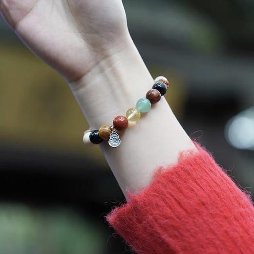 【灵隐文创正版十八籽菩提籽手串】多宝手串菩提朱砂925银金丝楠 商品图0