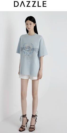 【大都会】DAZZLE 地素短袖25夏新款盐系可露丽轻薄针织衫 商品图1