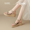 ZHR时尚水钻坡跟凉鞋2025新款夏季洋气ins高级爆款增高厚底凉鞋女 商品缩略图9