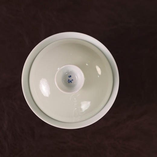 【曰何】豆青釉泥书青花定风波茶碗 盖碗 商品图4