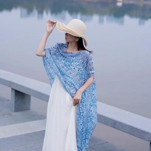 ☺️【夏日旅行风沙滩盘扣披肩】家人们谁懂啊！！🌸带着这件夏日旅行风沙滩盘扣披肩去海边， 直接被路人追着要链接！！ 商品图4