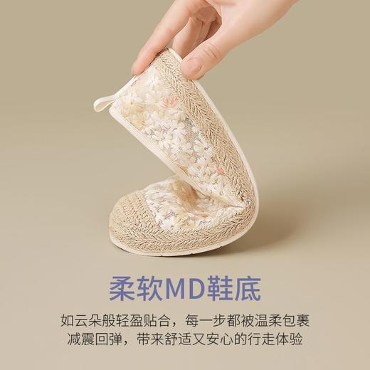 ZHR则则蕾丝透气一脚蹬渔夫鞋2025新款网纱复古单鞋气质百搭女鞋 商品图3