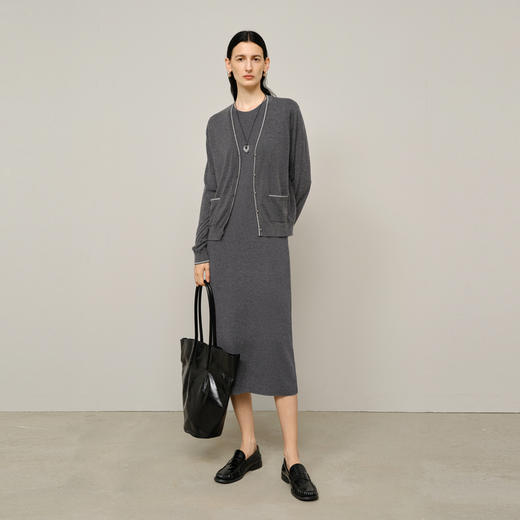 【商场同款】麦檬春秋美丽诺羊毛V领毛衫开衫5F8232811 商品图1