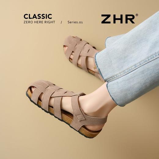 ZHR则则平底镂空透气罗马凉鞋女夏季新款复古外出凉拖编织猪笼鞋 商品图8