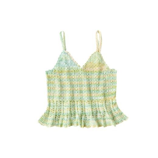 苏苏姐家沐风彩韵吊带手工diy编织钩针段染蕾丝线上衣毛线团材料包 商品图4