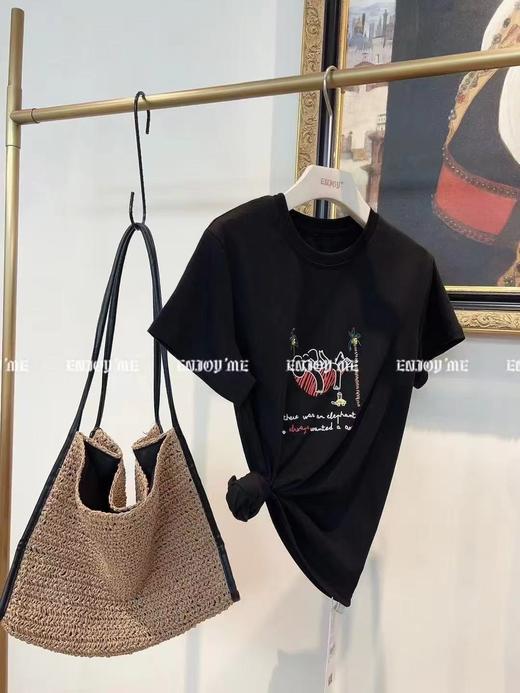 【门店同款】ENJOY夏季简笔小象钉珠T 162275998 商品图2