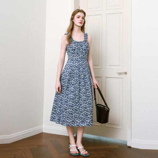 【商场同款】诗凡黎诗凡黎碎花吊带连衣裙25夏新款收腰中长裙3G4390311 商品图1