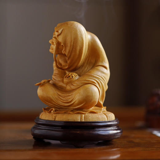 【青山特惠】黄杨木【长眉罗汉】香炉 摆件 整木雕成，b13 商品图4