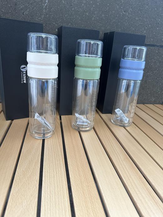 G010正品英国Vanow茶水分离杯男士双层隔热泡茶杯简约玻璃杯女便携车载杯3色 商品图1