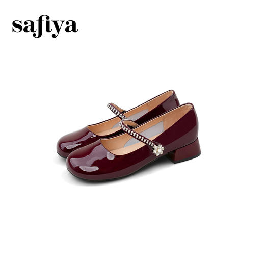 Safiya/索菲娅2025法式浅口一字带闪钻气质百搭甜美玛丽珍鞋SFD3111411 商品图4