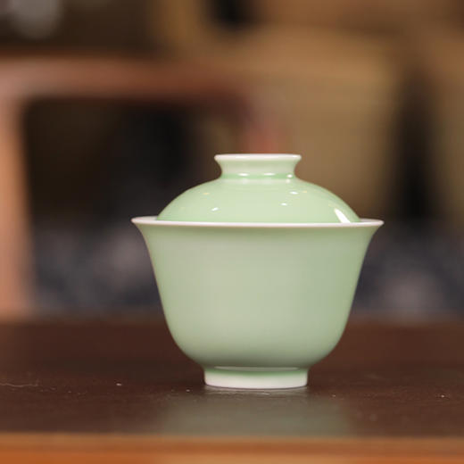 【忘言】 梅子箐斗彩翠山盖碗 曰何文人器 商品图0