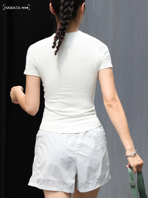 哈瓦塔兰精莫代尔亨利衫纽扣短袖H350140 商品图3