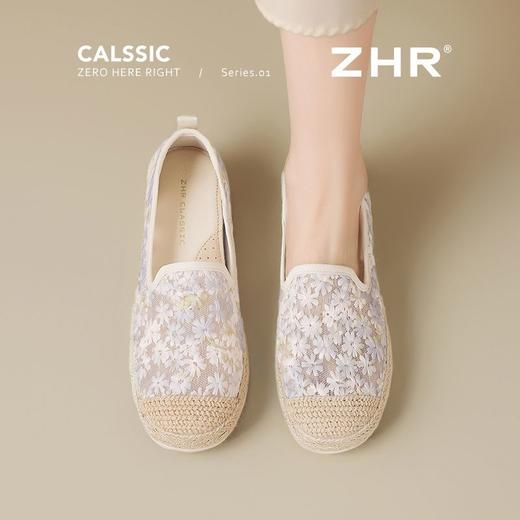 ZHR则则蕾丝透气一脚蹬渔夫鞋2025新款网纱复古单鞋气质百搭女鞋 商品图5