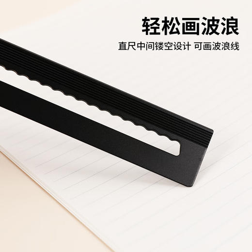 国誉(KOKUYO)Campus学生绘图工具尺子套装(直尺三角尺量角器) 铝合金套尺 商品图2