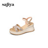 Safiya/索菲娅2025夏季时尚水钻坡跟厚底增高百搭休闲凉鞋SFD2115413 商品缩略图1