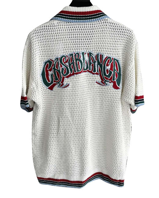 男款logo刺绣钩针针织衬衫 可配套装 商品图1