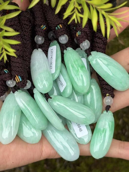 【直播大场福利】天然翡翠 糯冰绿底福瓜 吊坠 福气满满 随机发货 含证书 商品图1