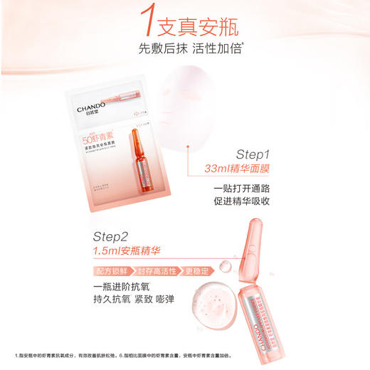 自然堂 虾青素紧致焕亮安瓶面膜 安瓶1.5mL+面膜33mL 5片装 商品图2