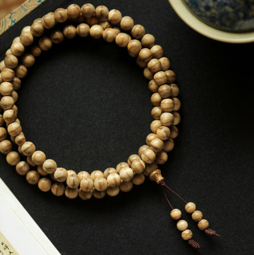 【青山特惠】9mm108颗 马泥涝 花珠 天然沉香手串  约25.2g C00086 商品图4