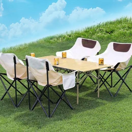 【放松时光！为出游减压】户外露营折叠桌椅套装高背月亮椅露营桌椅套装便携式野餐椅钓鱼大号加高躺椅。ry 商品图3