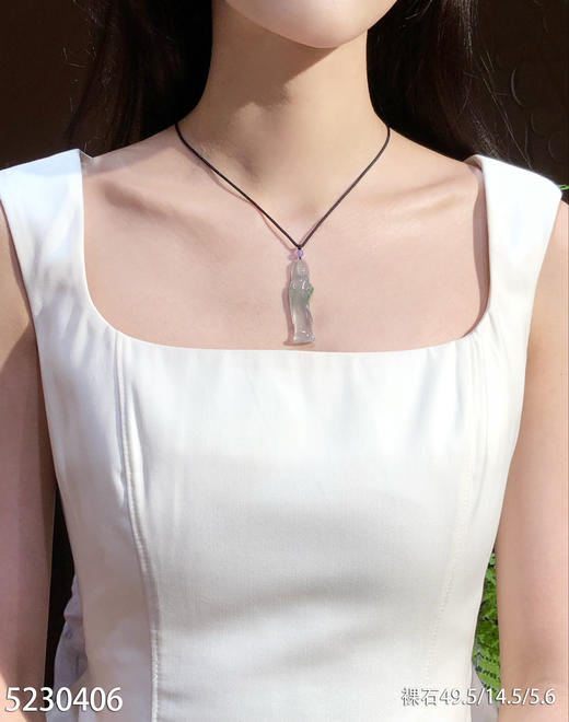 5230406，高冰近玻璃飘翠观音裸石。具体价格微信咨询 商品图4