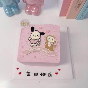 小动物卡通狗兔猴手绘方形/圆形蛋糕(小动物可改)-低糖处理无添加