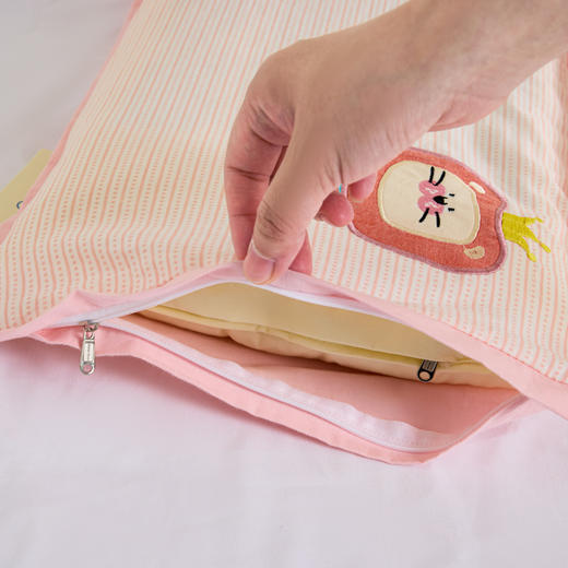 自然醒全棉萌趣决明子儿童枕（赠手提礼袋）3到6岁幼儿园宝宝小枕头学生护颈椎枕芯四季通用XK 商品图9