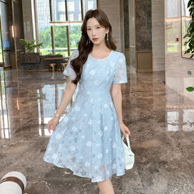 奢姿大码女装2025年夏季胖妹妹印花轻奢时尚优雅修身显瘦连衣裙9952869847