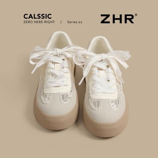 ZHR则则复古蕾丝德训鞋女2025新款花边百搭板鞋厚底增高休闲鞋女 商品图8